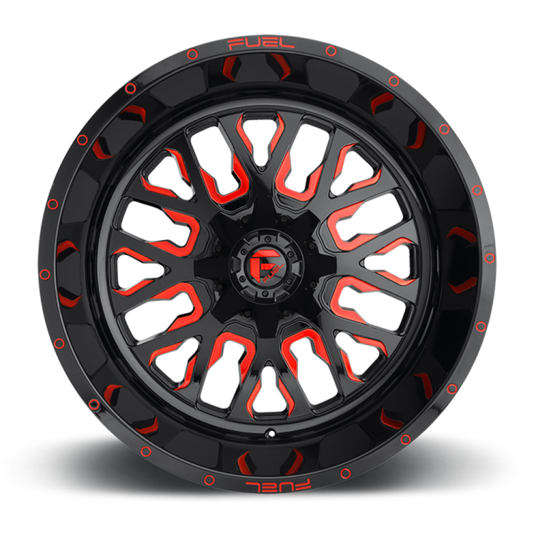 Kola z lehké slitiny D612  Stroke Gloss Black/Red Tinted Clear Fuel
